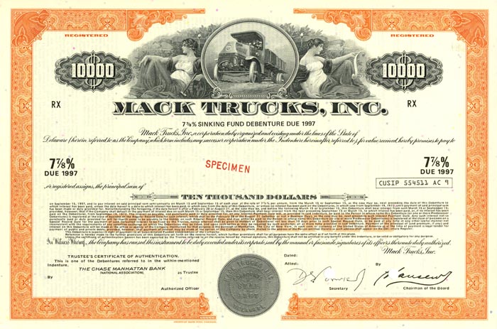 Mack Trucks Inc. - Specimen Bond